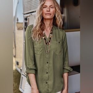 J.Jill Overdyed Button Front Camp Shirt 2X